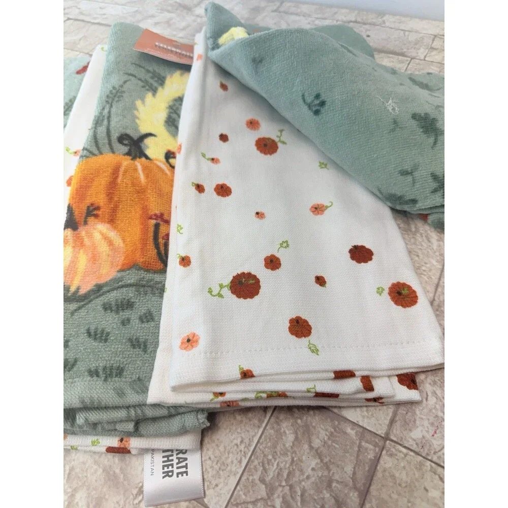 Celebrate Together HAPPY FALL Kitchen Towels 3 ~PK Lot 6 - Picture 2 of 5